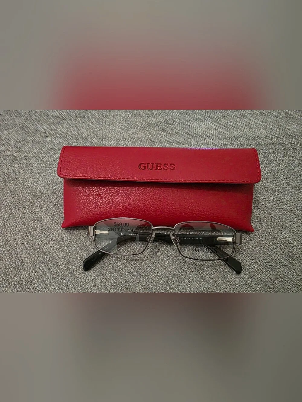 New Guess Grey Metal Frame Prescription Eyeglasses